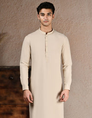 BEIGE BLENDED KURTA TROUSER | JJKP-A-34995