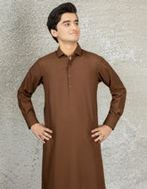 BROWN BLENDED KAMEEZ SHALWAR | JTKS-S-35831