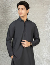 DARK GREY BLENDED KAMEEZ SHALWAR | JTKS-S-35832