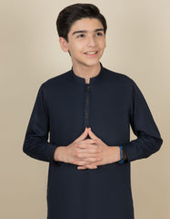NAVY BLUE BLENDED KAMEEZ SHALWAR | JCKS-S-35835-R1-AP