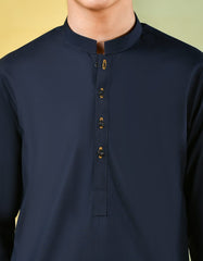NAVY BLUE BLENDED KAMEEZ SHALWAR | JCKS-S-35835-R2