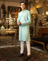 SEA GREEN BLENDED KURTA | JTK-S-35838