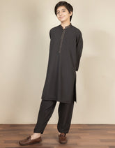 DEEP OLIVE SPUN KAMEEZ SHALWAR | JCKS-S-35839
