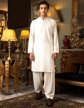 OFF WHITE COTTON KAMEEZ SHALWAR | JTKS-S-35845