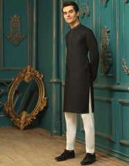 BLACK COTTON KURTA | JTK-S-35862