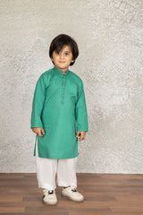 GREEN COTTON KURTA | JCK-S-35869