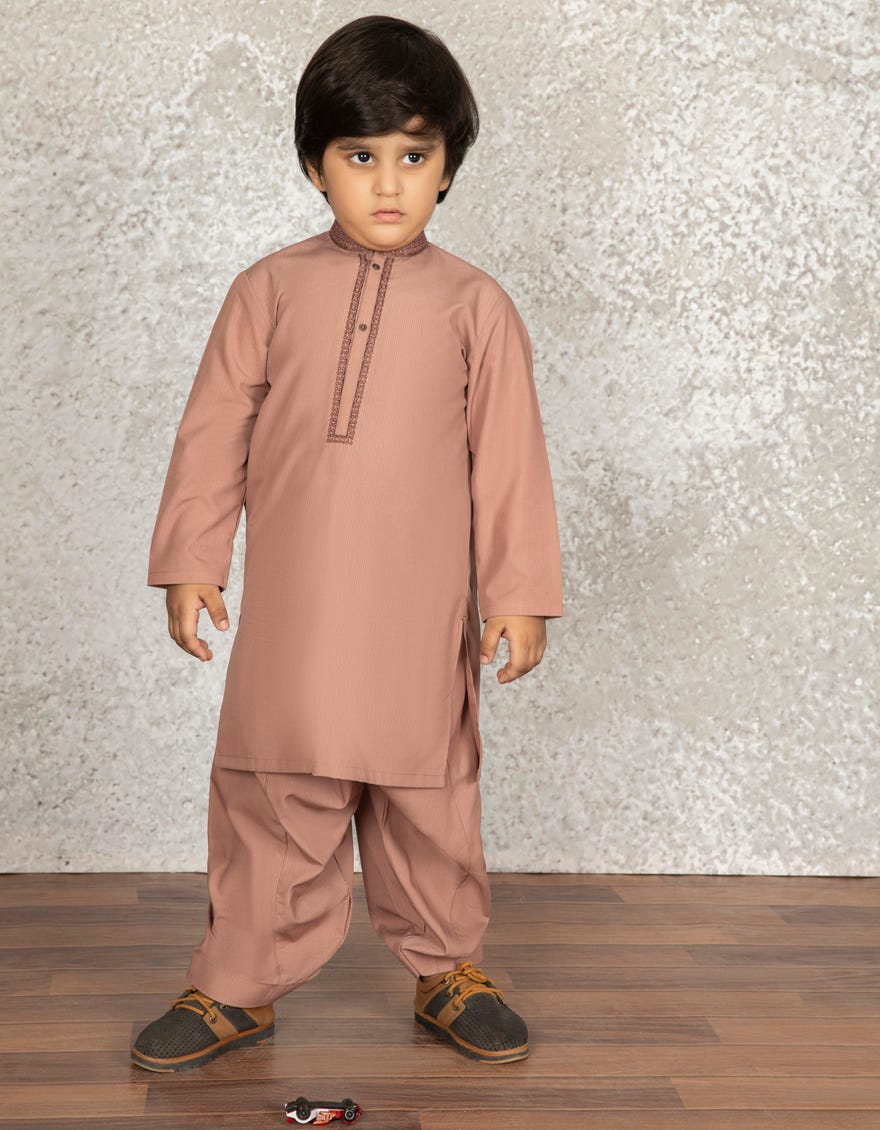 PEACH BLENDED KAMEEZ SHALWAR | JCKS-S-35871