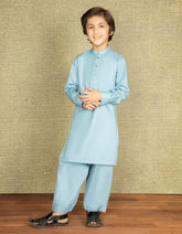 CYAN COTTON KAMEEZ SHALWAR | JCKS-S-35874