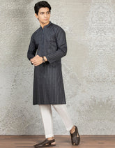 CHARCOAL GREY COTTON KURTA | JTK-S-35891