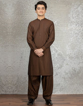 BROWN COTTON KAMEEZ SHALWAR | JTKS-S-35892