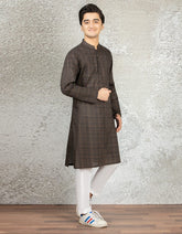 COFFEE BROWN COTTON KURTA | JTK-S-35894