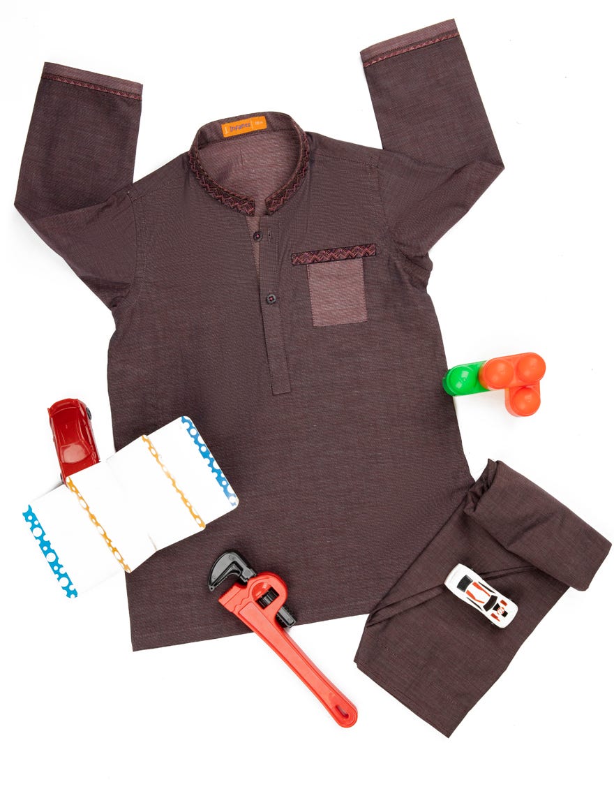 DEEP PURPLE COTTON KAMEEZ SHALWAR | JJIKS-S-35902