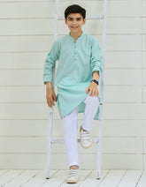 AQUA GREEN COTTON KURTA | JCK-S-35903