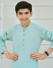 AQUA GREEN COTTON KURTA | JCK-S-35903