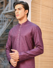 DARK PURPLE COTTON KURTA | JTK-S-35911