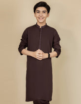 DARK BROWN BLENDED KAMEEZ SHALWAR | JCKS-S-35917