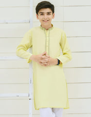 LEMON YELLOW COTTON KURTA PAJAMA | JCKP-A-35931