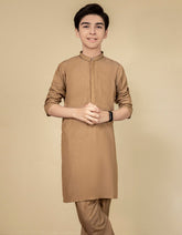 BISCUIT BROWN BLENDED KAMEEZ SHALWAR | JCKS-S-35933