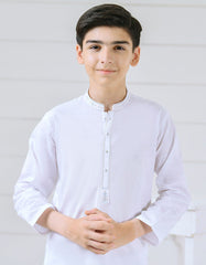 DULL WHITE COTTON KAMEEZ SHALWAR | JCKS-S-35940