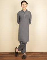 GREY BLENDED KAMEEZ SHALWAR | JCKS-S-35941