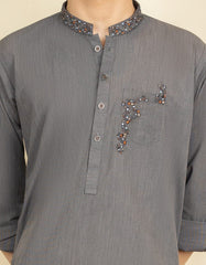 GREY BLENDED KAMEEZ SHALWAR | JCKS-S-35941