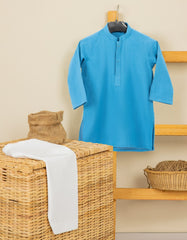 BLUE COTTON KAMEEZ SHALWAR | JJIKS-S-35958