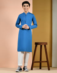 BLUE COTTON KURTA | JCK-S-35959