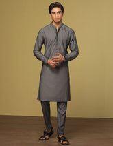 GREY COTTON KURTA PAJAMA | JTKP-S-35962