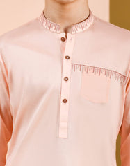 PEACH COTTON KURTA | JCK-S-35965