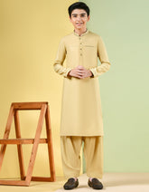 CAMEL BLENDED KAMEEZ SHALWAR | JCKS-S-35969