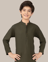 DARK GREEN BLENDED KAMEEZ SHALWAR | JCKS-S-35971