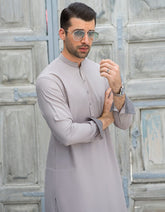 SMOKE GREY BLENDED KAMEEZ SHALWAR | JJKS-S-36825