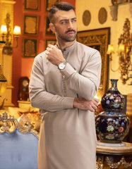 OATMEAL BLENDED KAMEEZ SHALWAR | JJKS-S-36855