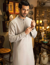 GREY BLENDED KAMEEZ SHALWAR | JJKS-S-36857