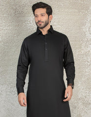 BLACK COTTON KAMEEZ SHALWAR | JJKS-S-36858