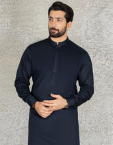 NAVY BLUE COTTON KAMEEZ SHALWAR | JJKS-S-36859