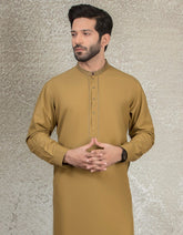DULL OLIVE BLENDED KAMEEZ SHALWAR | JJKS-S-36871