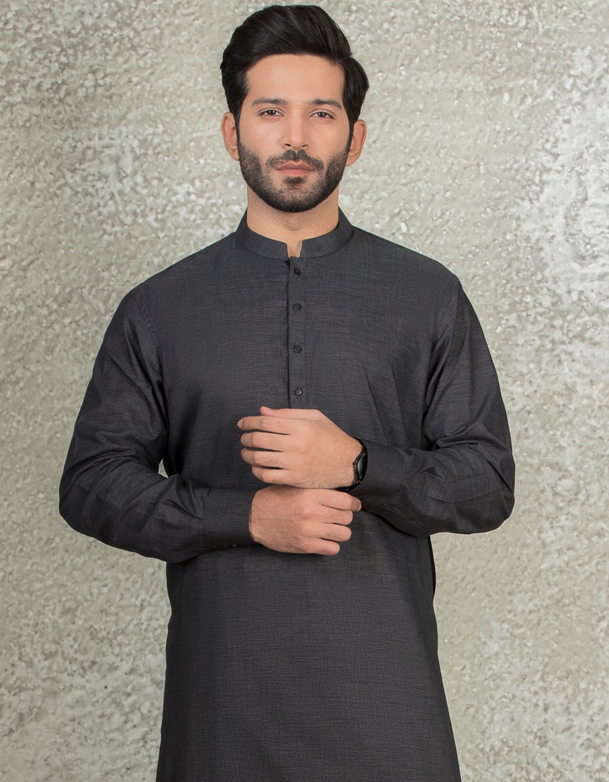 BLACK COTTON KAMEEZ SHALWAR | JJKS-S-36876