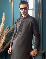 DULL GREY BLENDED KAMEEZ SHALWAR | JJKS-S-36887
