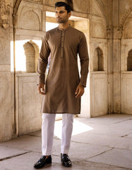 BROWN COTTON KURTA | JJK-S-36900