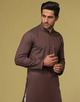 BROWN COTTON KURTA | JJK-S-36916
