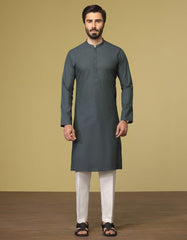 DULL GREEN BLENDED KURTA | JJK-S-36920
