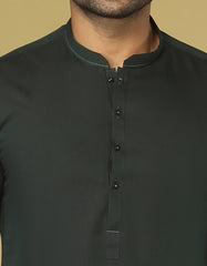 BOTTLE GREEN BLENDED KURTA | JJK-S-36921