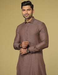 WOOLEN BROWN BLENDED KAMEEZ SHALWAR | JJKS-S-36922