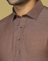 WOOLEN BROWN BLENDED KAMEEZ SHALWAR | JJKS-S-36922