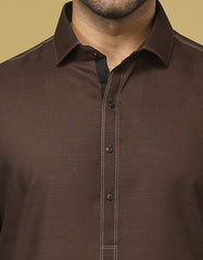 BROWN BLENDED KAMEEZ SHALWAR | JJKS-S-36925