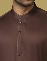 COFFEE BROWN COTTON KAMEEZ SHALWAR | JJKS-S-36928