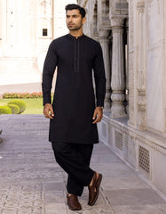 BLACK BLENDED KAMEEZ SHALWAR | JJKS-S-37579