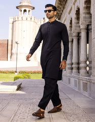 BLACK BLENDED KAMEEZ SHALWAR | JJKS-S-37579