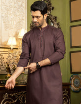 MAROON COTTON KURTA | JJK-S-37583